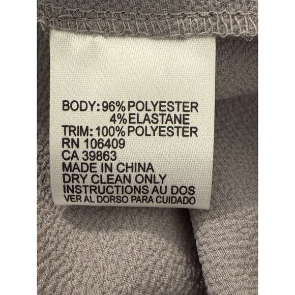 Tahari Grey Sleeveless Dress Sz 4 Fringe Short Neutral Classic Simple Workwear - Picture 10 of 14